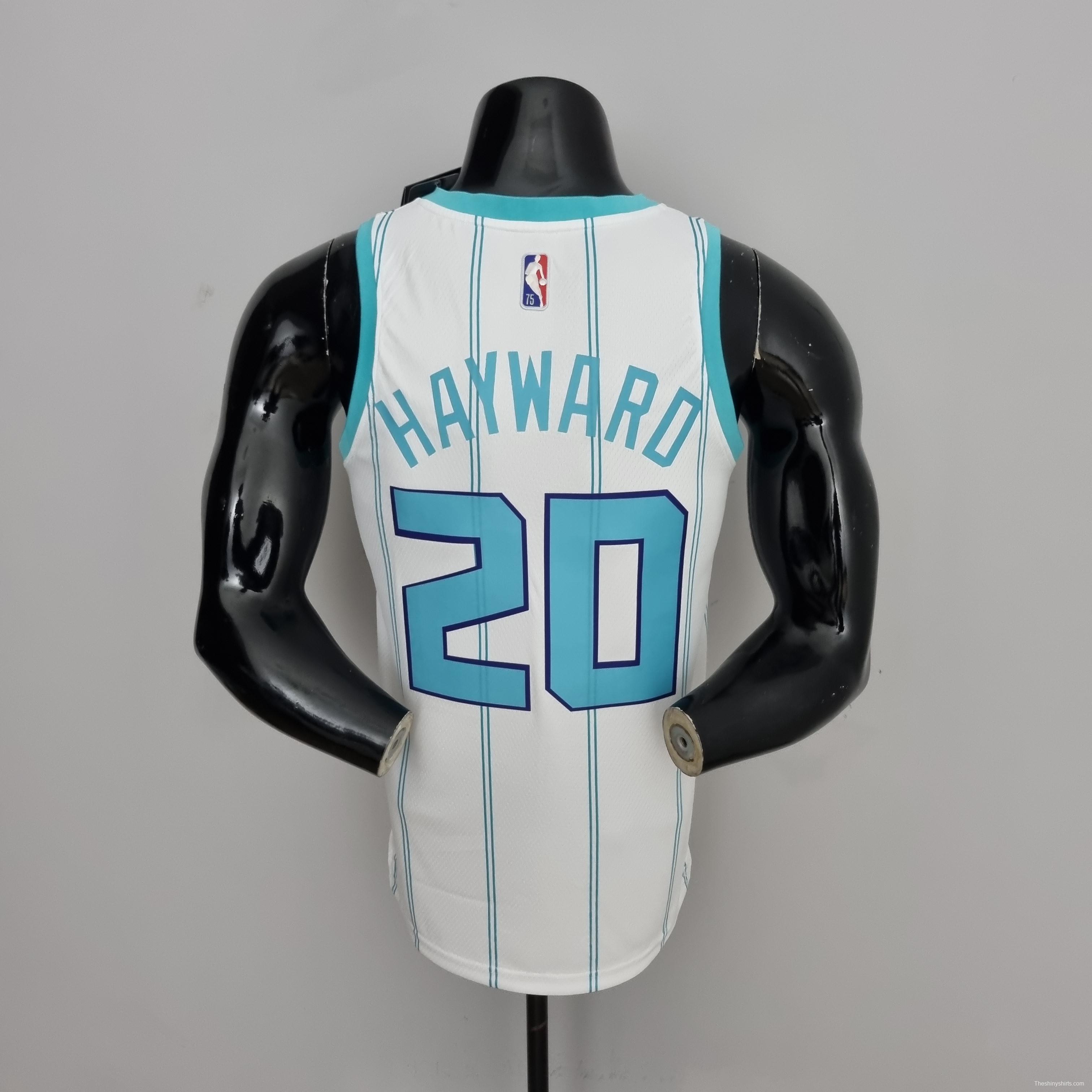 75th Anniversary Hayward #20 Charlotte Hornets White NBA Jersey