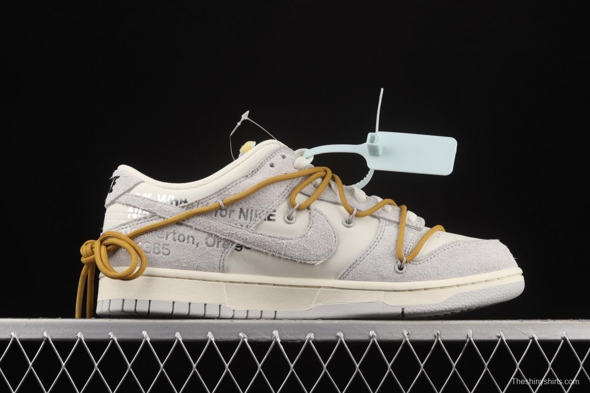 OFF-White x NIKE DUNK Low 12 of 50 OW suede SB buckle rebound fashion casual board shoes DJ0950-105