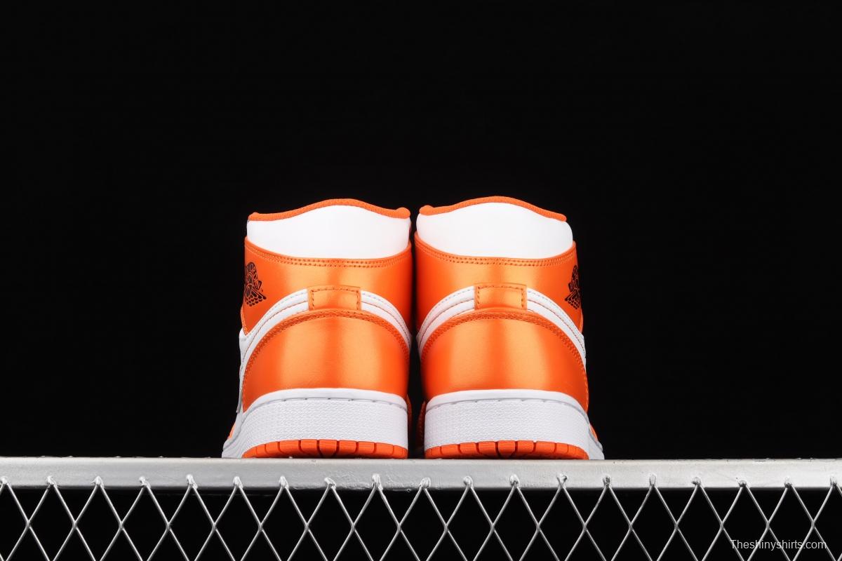 Air Jordan 1 Mid White Orange Culture Basketball shoes DM3531-800