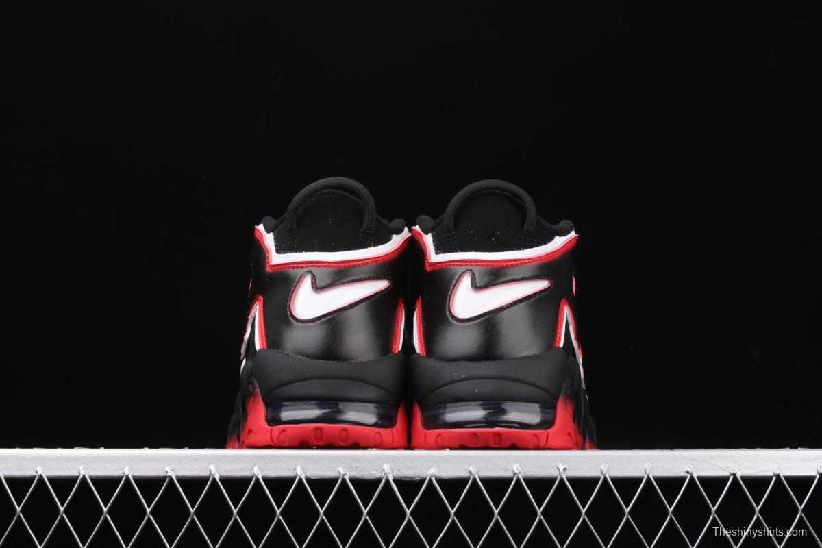 NIKE Air More Uptempo 96 QS Laser Crimson Pippen initial series classic high street leisure sports culture basketball shoes black lava gradual red and white CJ6129-001