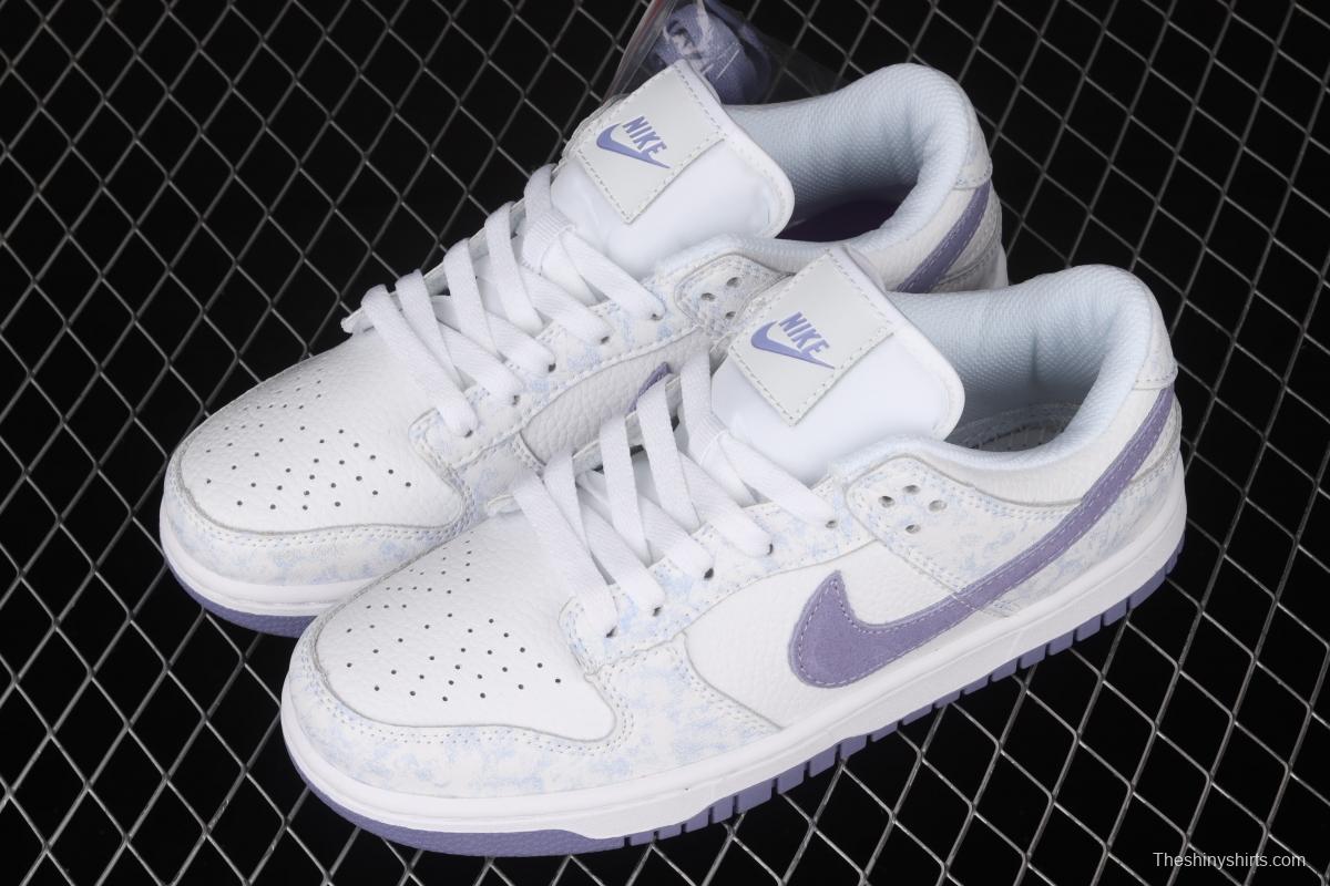 NIKE SB DUNK Low Prm white light purple color SB buckle rebound fashion leisure board shoes DM9467-500