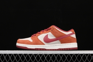 NIKE SB DUNK Low Pro brown-red color matching low-top casual board shoes BQ6817-202