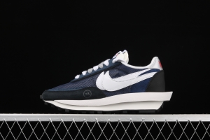 Fragment Design x Sacai x NIKE LVD Waffle Daybreak Fujiwara Hiroshi Fujiwara co-signed the catwalk style double hook Swoosh running shoes BV0073-008