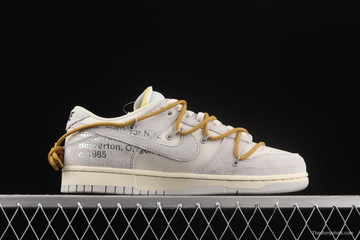 OFF-White x NIKE DUNK Low OW white gray leisure sports skateboard shoes DJ0950-105