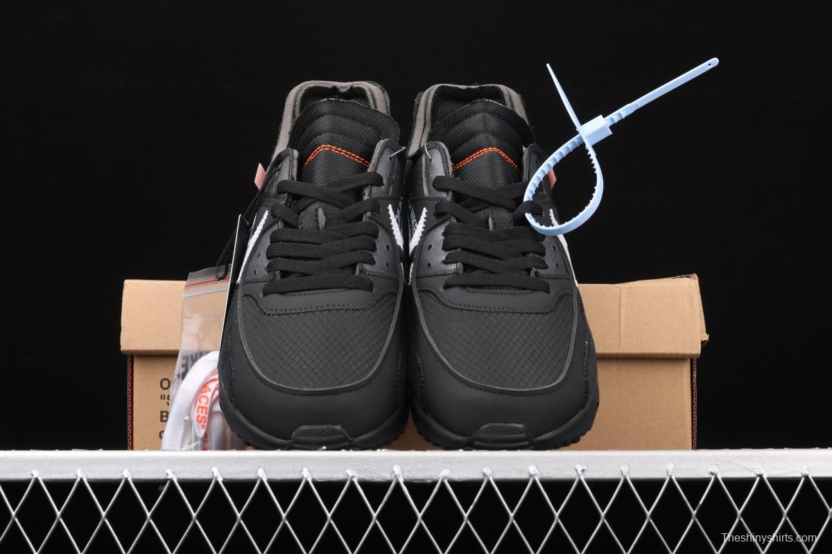 OFF-White x NIKE Air Max 90 OW joint limited edition classic air cushion running shoes AA7293-001