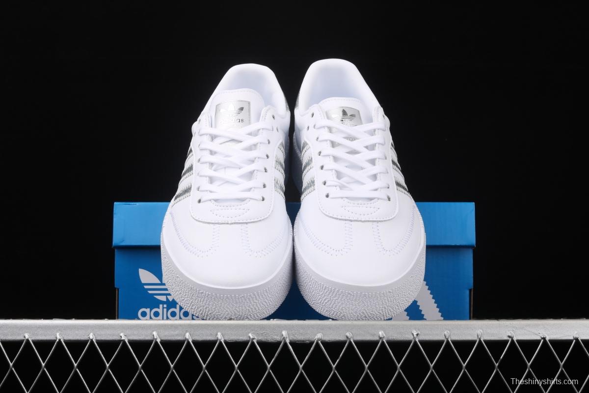 Adidas Sambarose W FX3819 clover vintage pure white thick-soled high board shoes