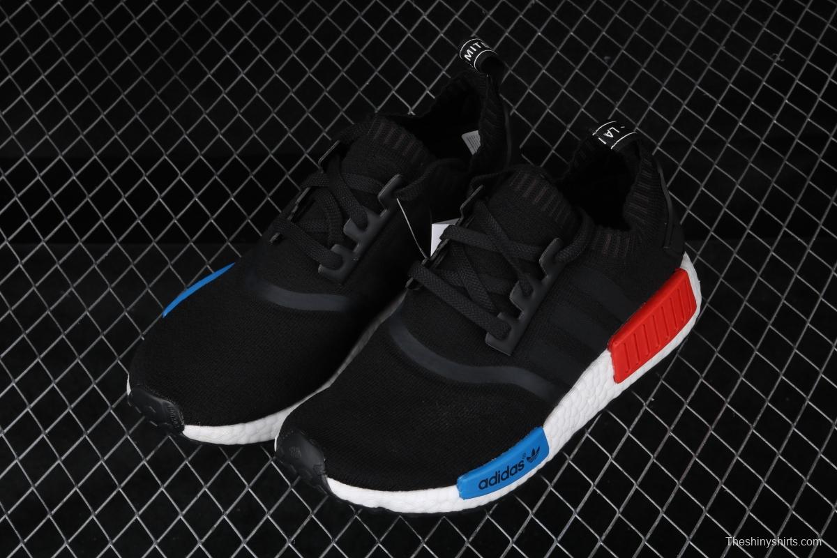 Adidas NMD_R1 Boost competes for S79168 black, blue and red color matching. Dongguan original large particles feel super soft.