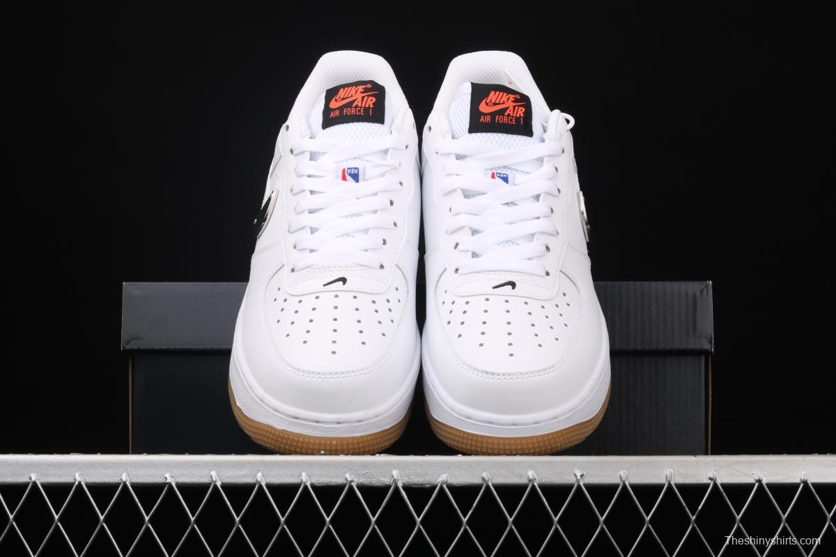 NIKE Air Force 1 Low NBA Pack White and Black Raw Rubber low Band Leisure Sports Board shoes CT2298-101