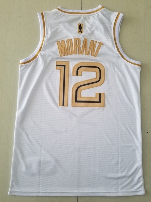 Ja Morant 12 White Golden Edition Jersey