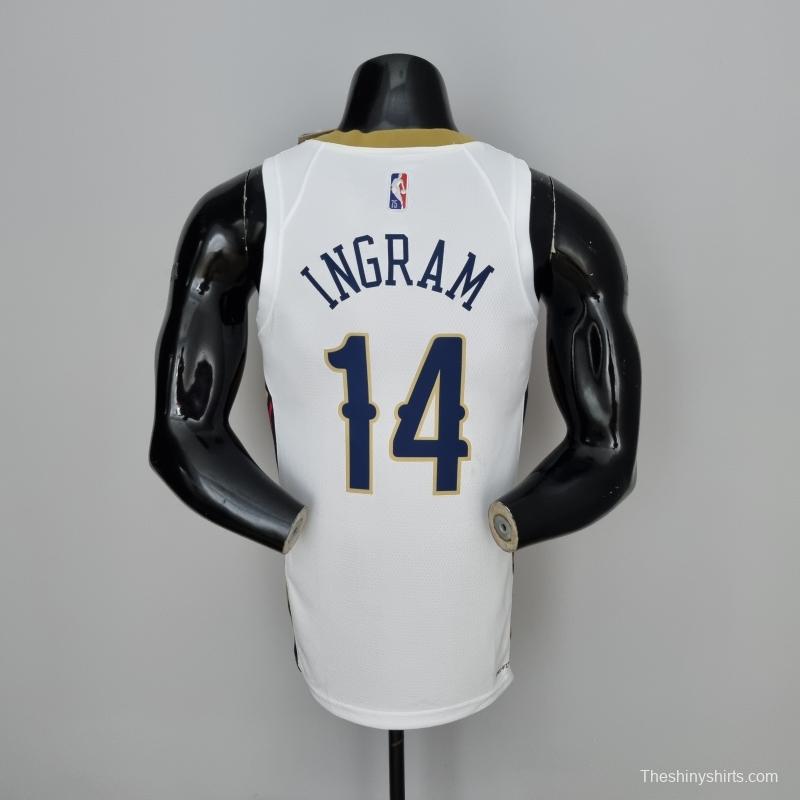 75th Anniversary New Orleans Pelicans Ingram #14 White NBA Jersey