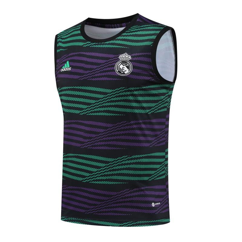 23-24 Real Madrid Stripe Pattern Vest Jersey+Shorts