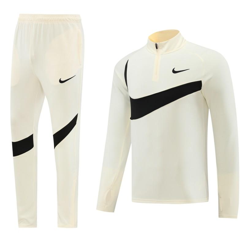 2024 Nike Light Yellow/Black Half Zipper Jacket+Pants