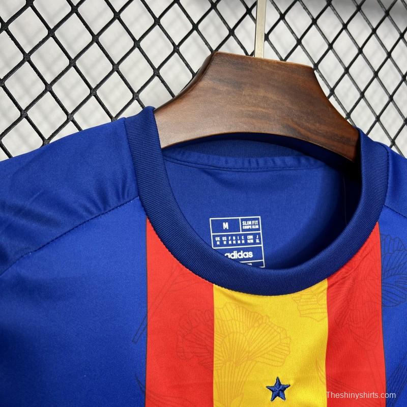 2024 Spain Euro Blue/Red/Yellow Pre-match Training Jersey