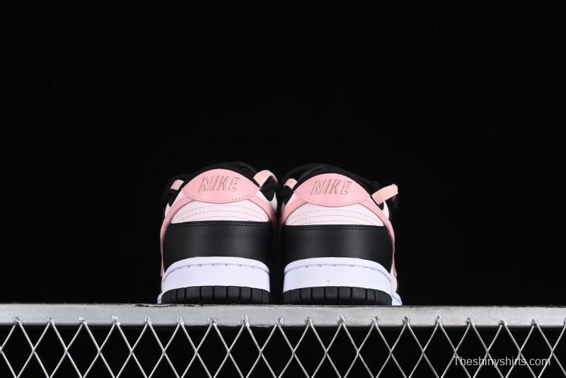 Nike Dunk Low Custom Deconstructed Strap Casual Sneakers in Black Pink - CW1590-100