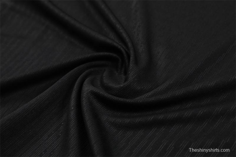 Player Version 2024 France Black Half Zipper Jacket+Long Pants