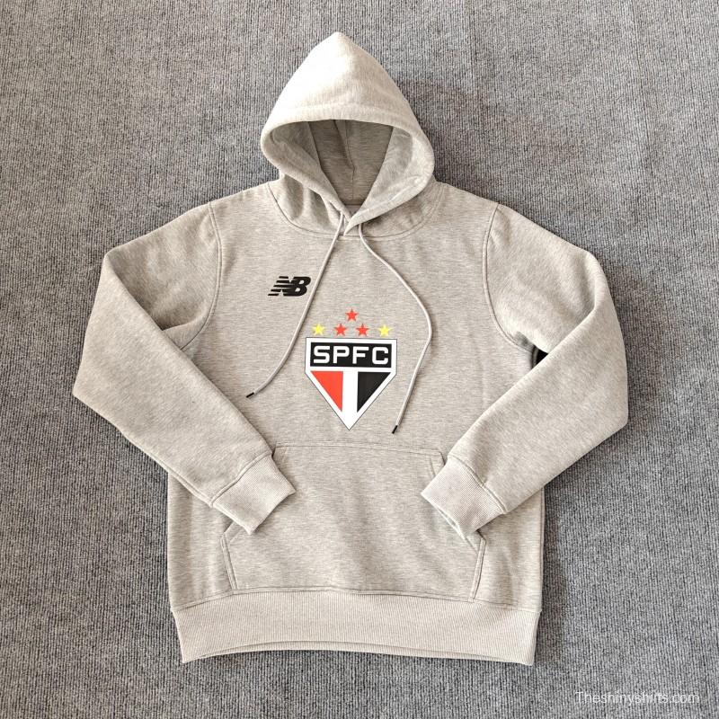 24/25 Sao Paulo Navy/Red/Black/Beige/Grey Hoodie WIth Black Badge