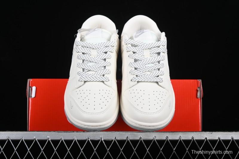 Nike SB Dunk Low Supreme Collaboration - Classic Beige Gray Anniversary High-End Custom Low-Top Casual Skate Shoes - XX8888-001
