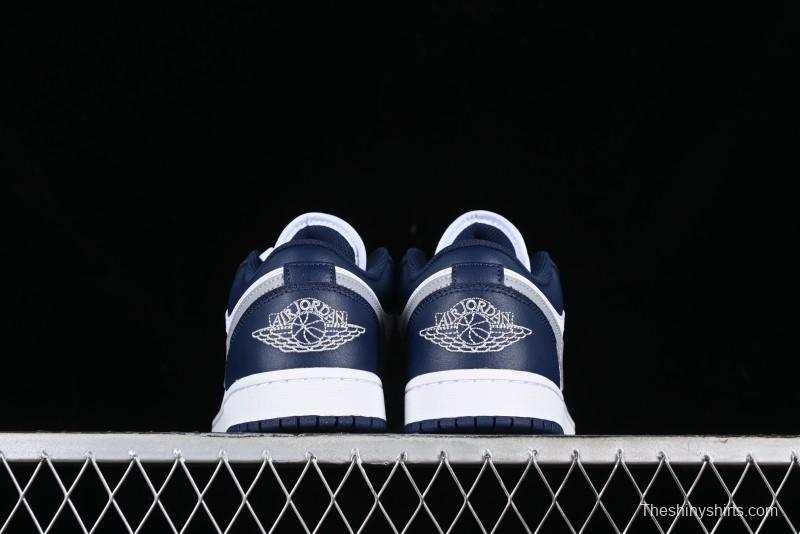 Nike Air Jordan 1 Low AJ1 White Blue Grey Low Top Lifestyle Basketball Shoes - 553558-141
