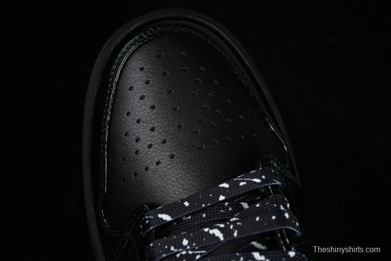 Nike Air Jordan 1 Low "Black Croc" Casual Sneakers with Crocodile-Embossed Leather - HJ7743-010