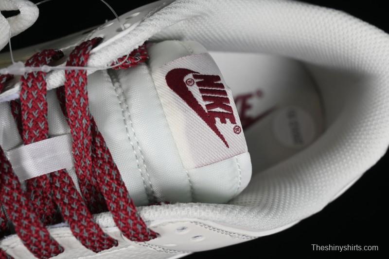 Nike SB Dunk Low Collaboration Three Swooshes Rice Wine Red Color Low-Top Casual Skateboarding Shoes - NK5639-322