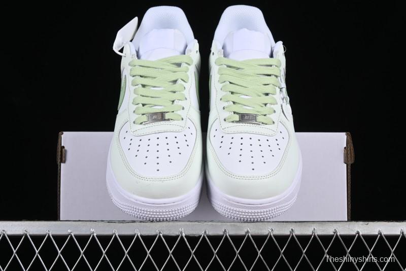 Nike Air Force 1 '07 Low Casual Sneakers with Anime-inspired Green Apple Spray Paint Design - DY8899-002