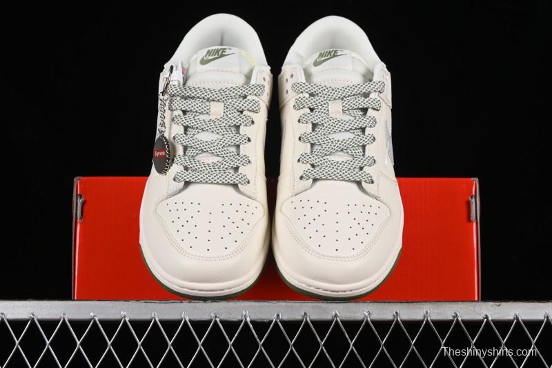 Nike SB Dunk Low Supreme Collaboration - Beige Anniversary High-End Custom Low-Top Casual Sneakers - XX2025-330