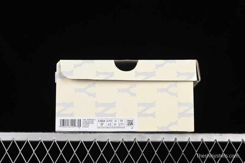 Nike Travis Scott x Fragment Design x Air Jordan 1 Low OG SP AJ1 MLB Collaboration - NY Black Print Low Top Casual Sneakers SJ2068-104