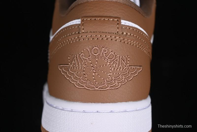 Nike Air Jordan 1 Low AJ1 White Tan Low Top Casual Sneakers - DC0774-202