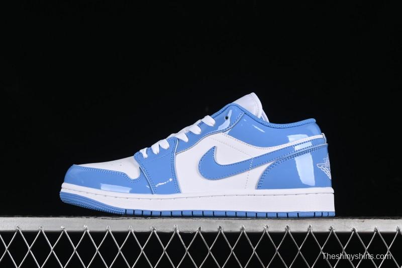Nike Air Jordan 1 Low AJ1 Patent Blue Casual Sneakers - FZ2138-114