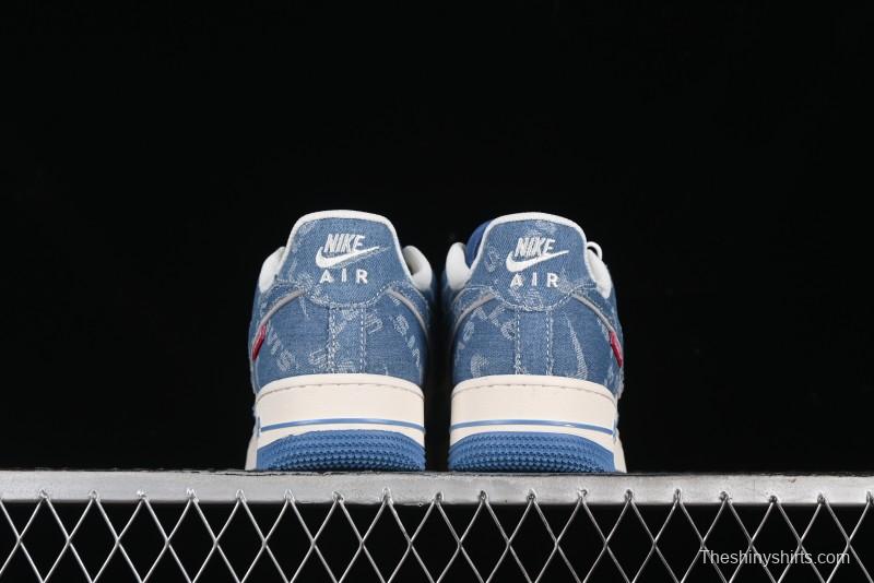 Nike Air Force 1 '07 Low Levi's Denim Collaboration - Light Blue Denim Low-Top Casual Sneakers - SJ6698-003