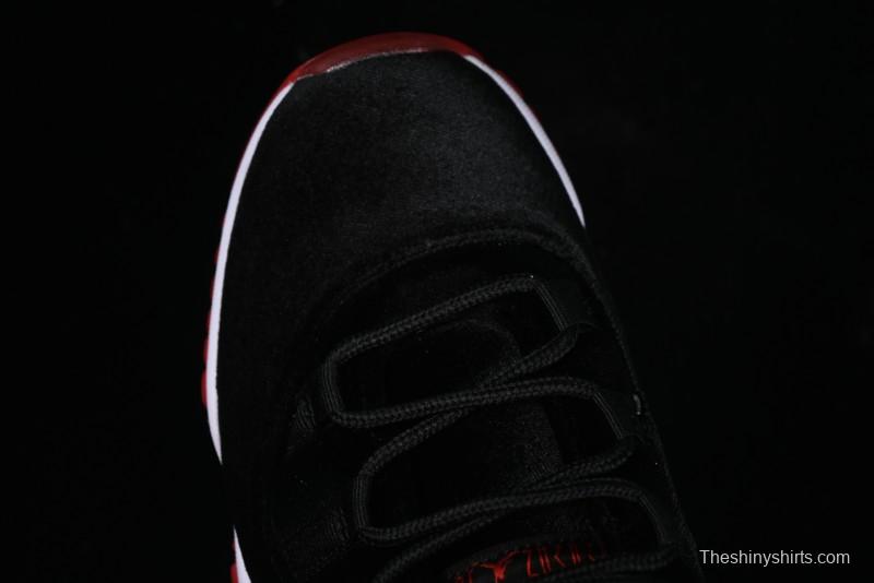 Nike Air Jordan 11 Retro "Bred Velvet" Basketball Shoes with Velvet Overlay - DB5457-061