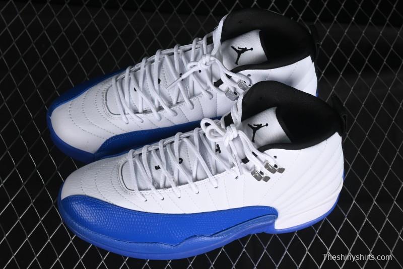 Nike Air Jordan 12 Retro Basketball Shoes in White and Blue - CT8013-140