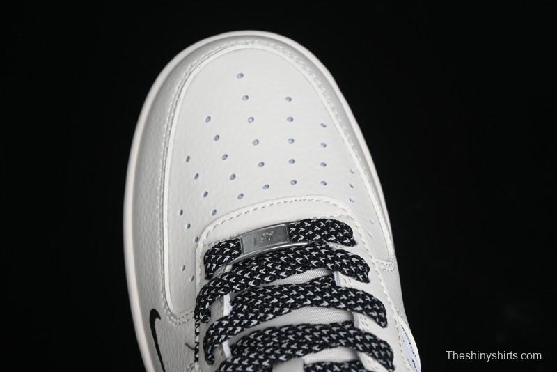 Nike Air Force 1 '07 Low Stussy Collaboration - Beige Black Hook Gum Sole Low-Top Casual Sneakers - XZ6188-255