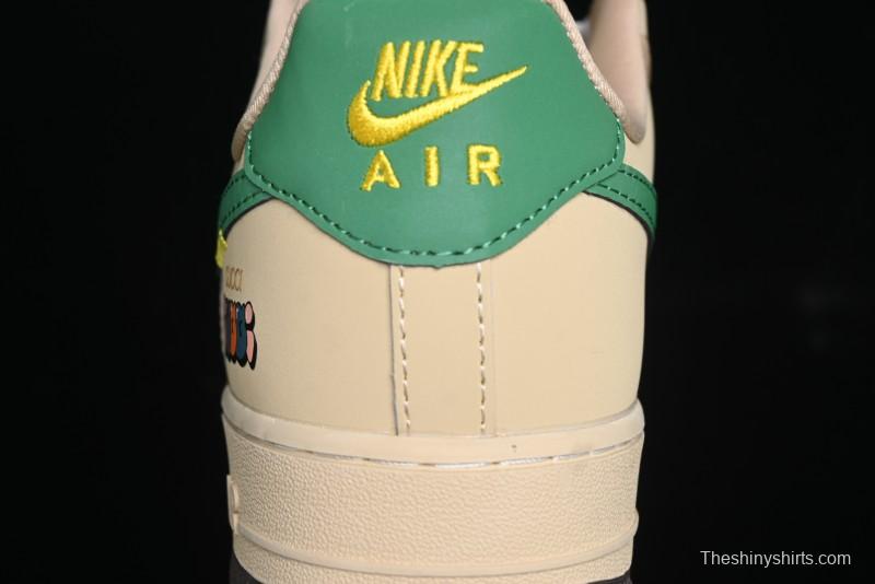 Nike Air Force 1'07 Low Gucci Collaboration White Brown Green Low-Top Casual Sneakers - KK1988-024