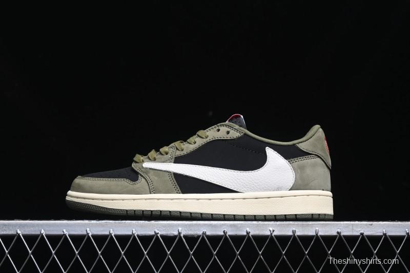 Nike Travis Scott x Air Jordan 1 Low OG AJ1 Collaboration Reverse Swoosh Sneakers - DM7866-002