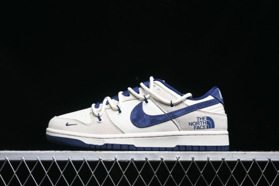 Nike SB Dunk Low The North Face Series - Strap Pig Eight Dark Blue Hook Anniversary High-End Custom Low-Top Casual Skate Shoes - DM6868-001