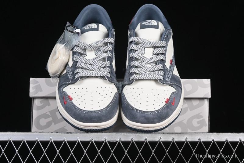 Nike Travis Scott x Fragment Design x Air Jordan 1 Low OG SP AJ1 CDG White Grey Low Top Casual Sneakers - DM9288-005