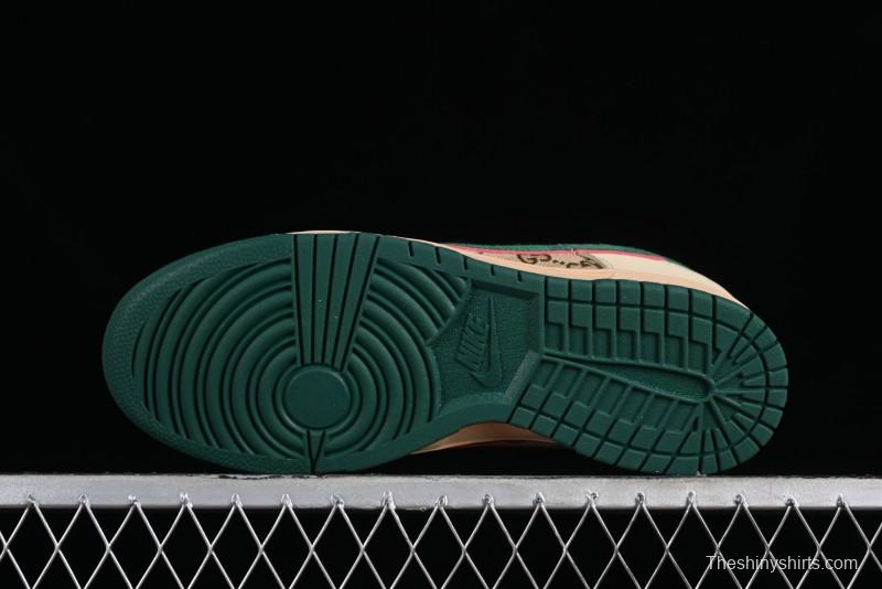 Nike SB Dunk Low Gucci Collaboration - Anniversary High-End Customized Low-Top Casual Sneakers - DQ1098-357