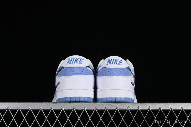 Supreme x Nike SB Dunk Low Royal Blue Anniversary High-End Custom Casual Skate Shoes - JH8039-936