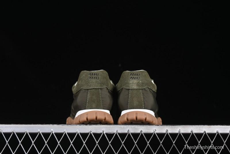 Miu Miu Suede Round Toe Lace-Up Low Top Women's Casual Shoes - 99D4