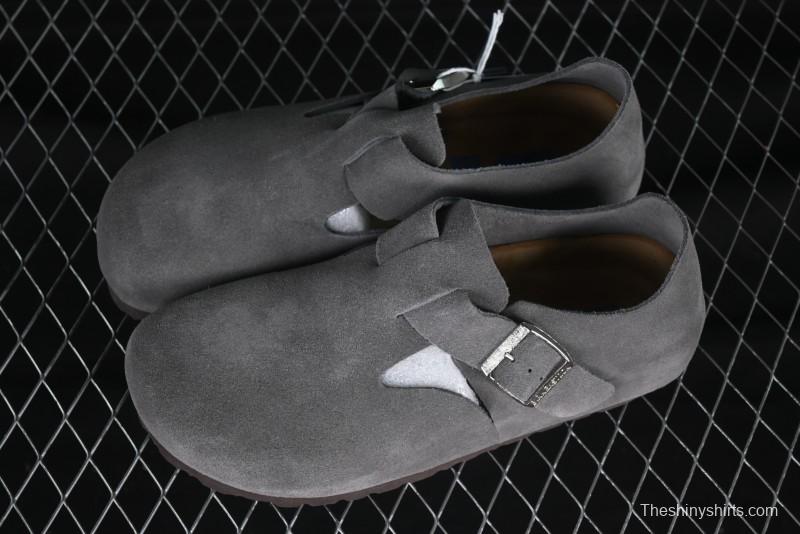 Birkenstock London BS Unisex Slip-On Comfort Shoes with Soft Suede Leather and Lambswool Insole - BS