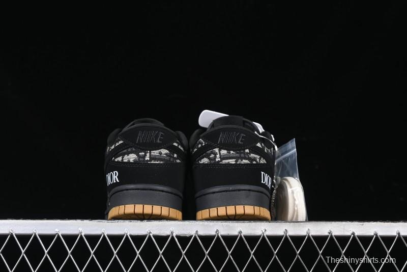 Nike SB Dunk Low APE Collaboration - Camouflage Black Swoosh Anniversary Custom Low-Top Casual Sneakers - KK1333-017