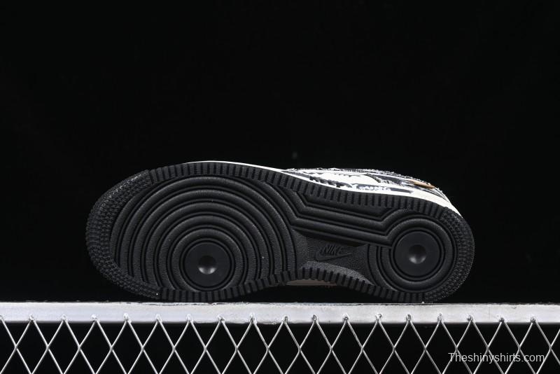 Nike Air Force 1 '07 Low "Black Jeans" Graffiti Casual Sneakers - FB0607-660