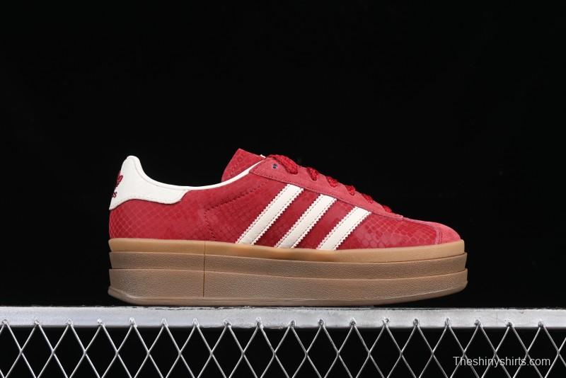 Adidas Originals Gazelle Bold JQ5977 Snake Year Limited Edition Low-Top Sneakers with Anti-Slip and Wear-Resistant Thick Sole