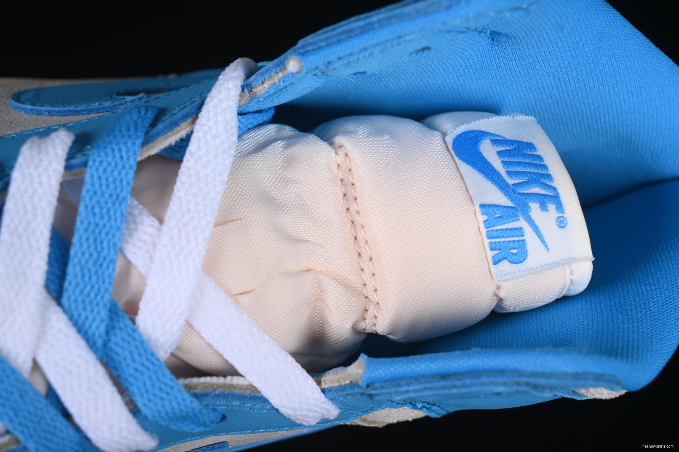 Nike Air Jordan 1 High OG "UNC Reimagined" Retro Basketball Shoes with Cracked Leather and Vintage Midsole - DZ5485-402