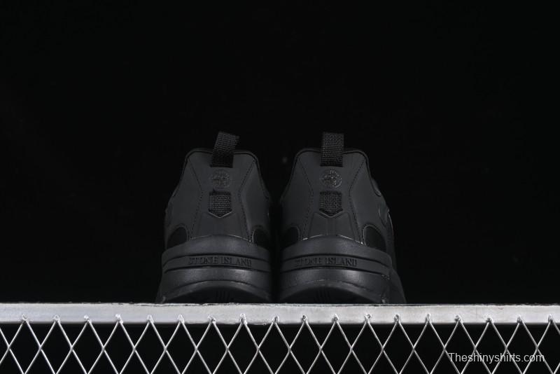 Stone Island Grime Panelled Low-Top Lifestyle Sneakers in Dark Brown - 79FWS0303