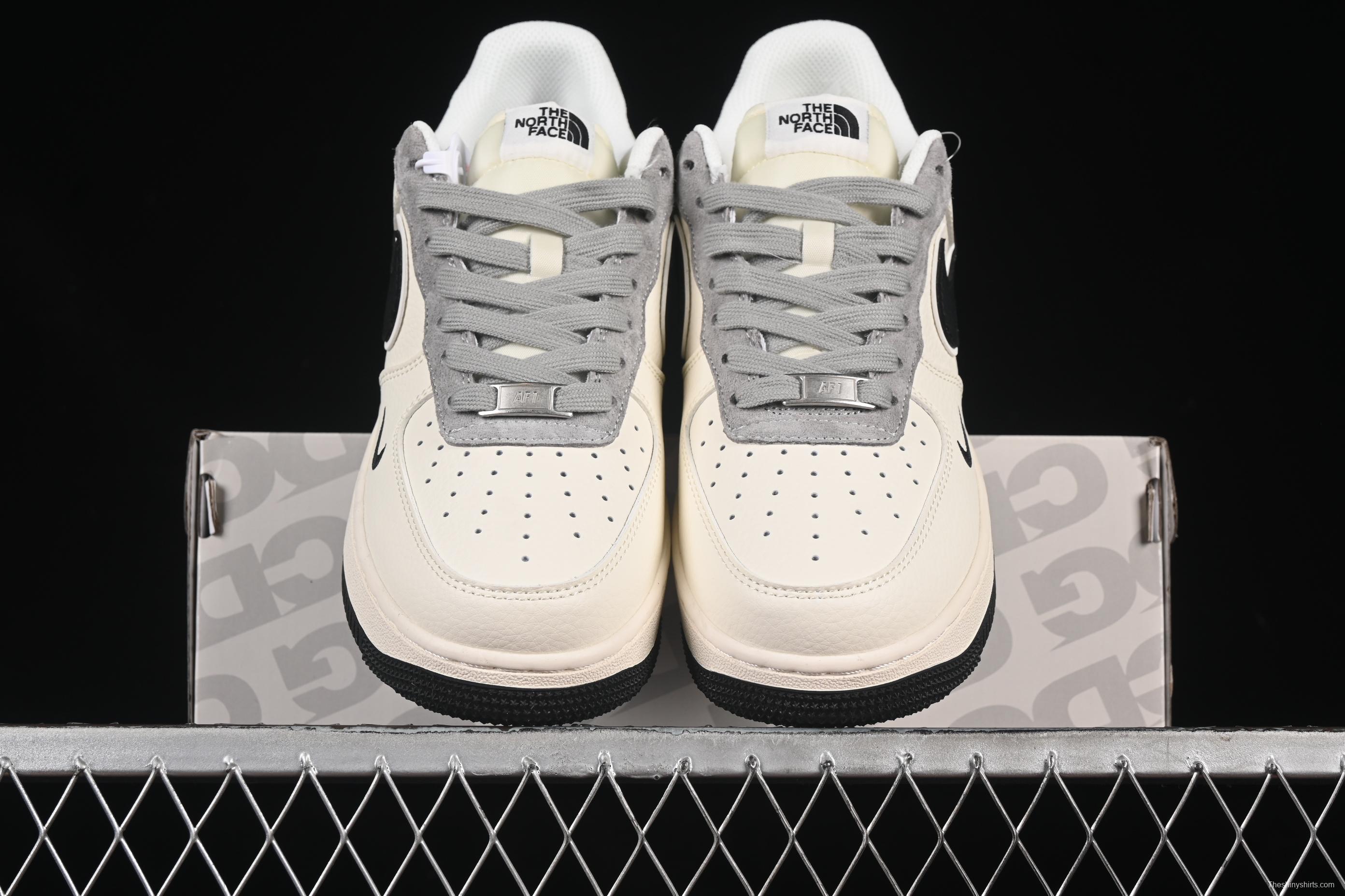 Nike Air Force 1 '07 Low The North Face Collaboration Beige Black Swoosh Casual Sneakers - XZ6188-190