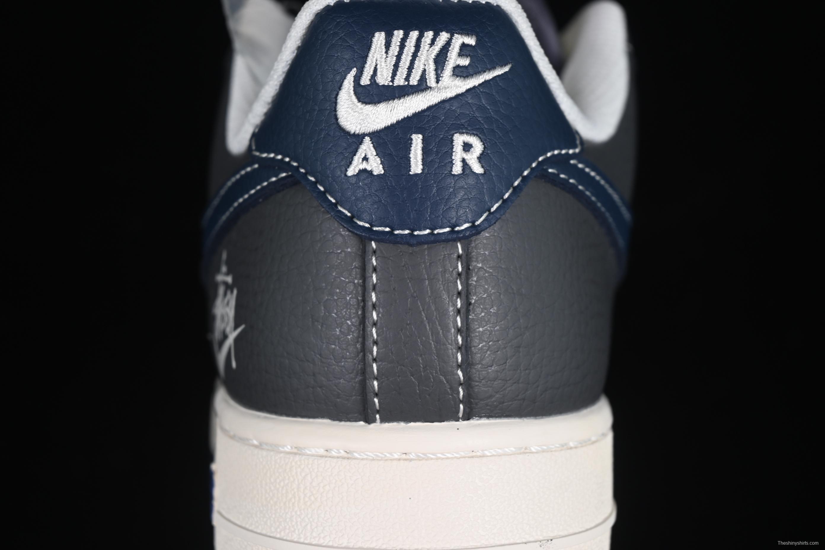 Nike Air Force 1 '07 Low Stussy Collaboration Navy Grey Casual Sneakers - XS1958-519