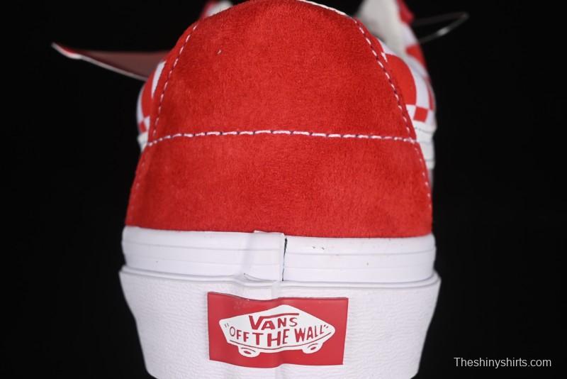 Vans Sk8-Low White Red Checkerboard Slip-Resistant Casual Skate Shoes - VN0A4UUK4W9