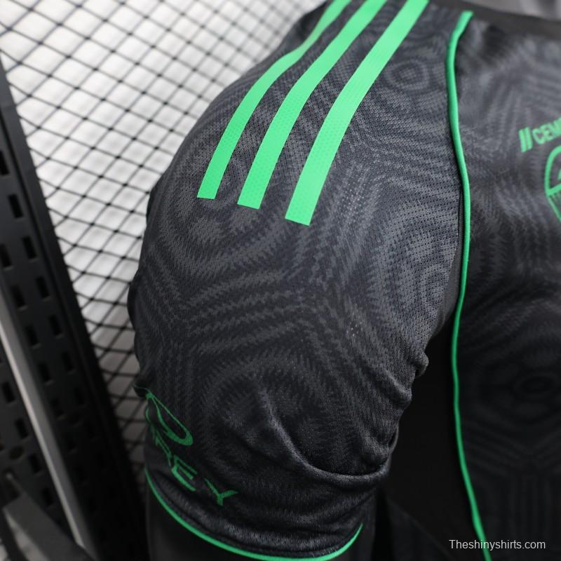 Player Version 2024-25 Tigres UANL Third Jersey - Black with Green Accents - CEMEX Sponsorship